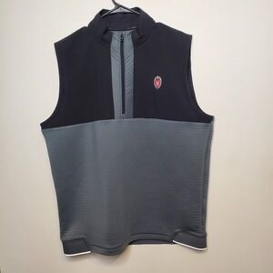 Under Armour Golf Vest Gray 1/4 Zip Activewear Storm Men's L UW Madison Logo